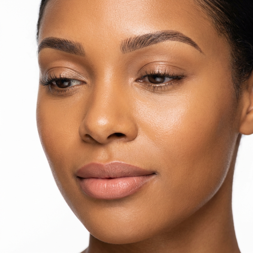 Client after permanent brow treatment